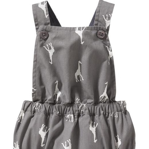 Old Navy Other - Old Navy gray giraffe ruffle butt romper new